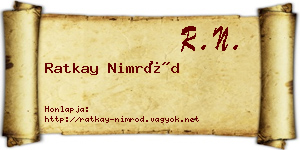 Ratkay Nimród névjegykártya